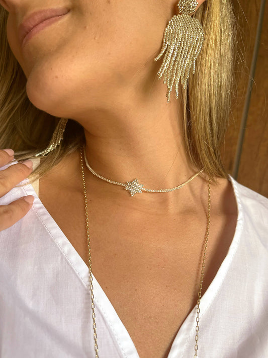 Choker Estrella Plateada