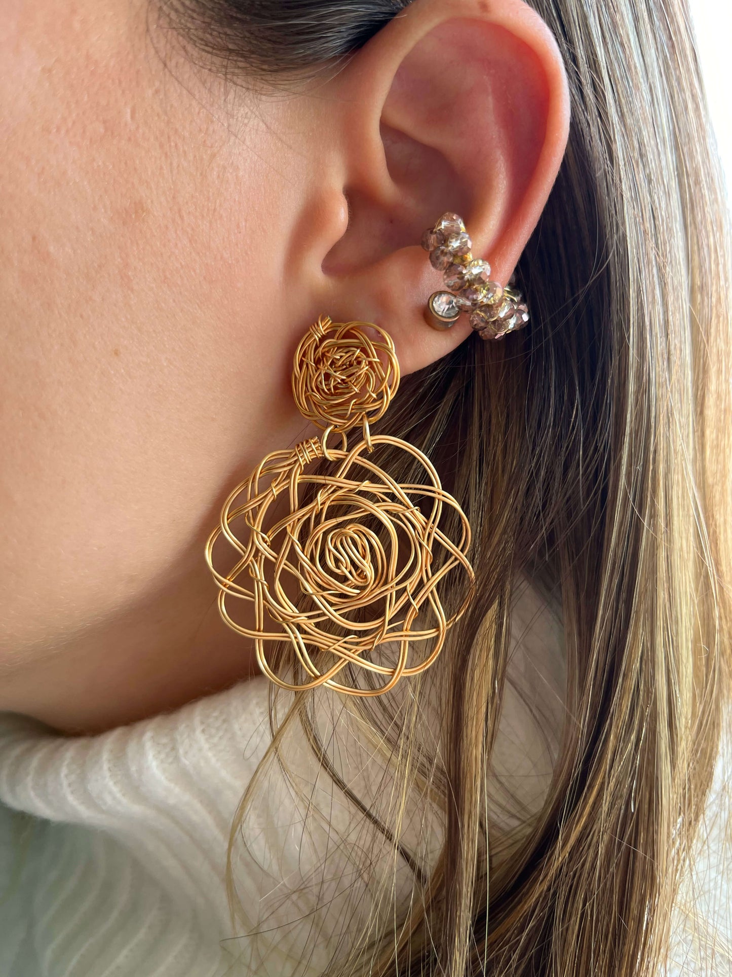 Aretes Flor Filigrana