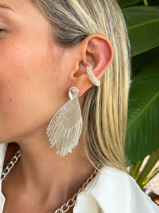 Aretes Tejido con Piedra