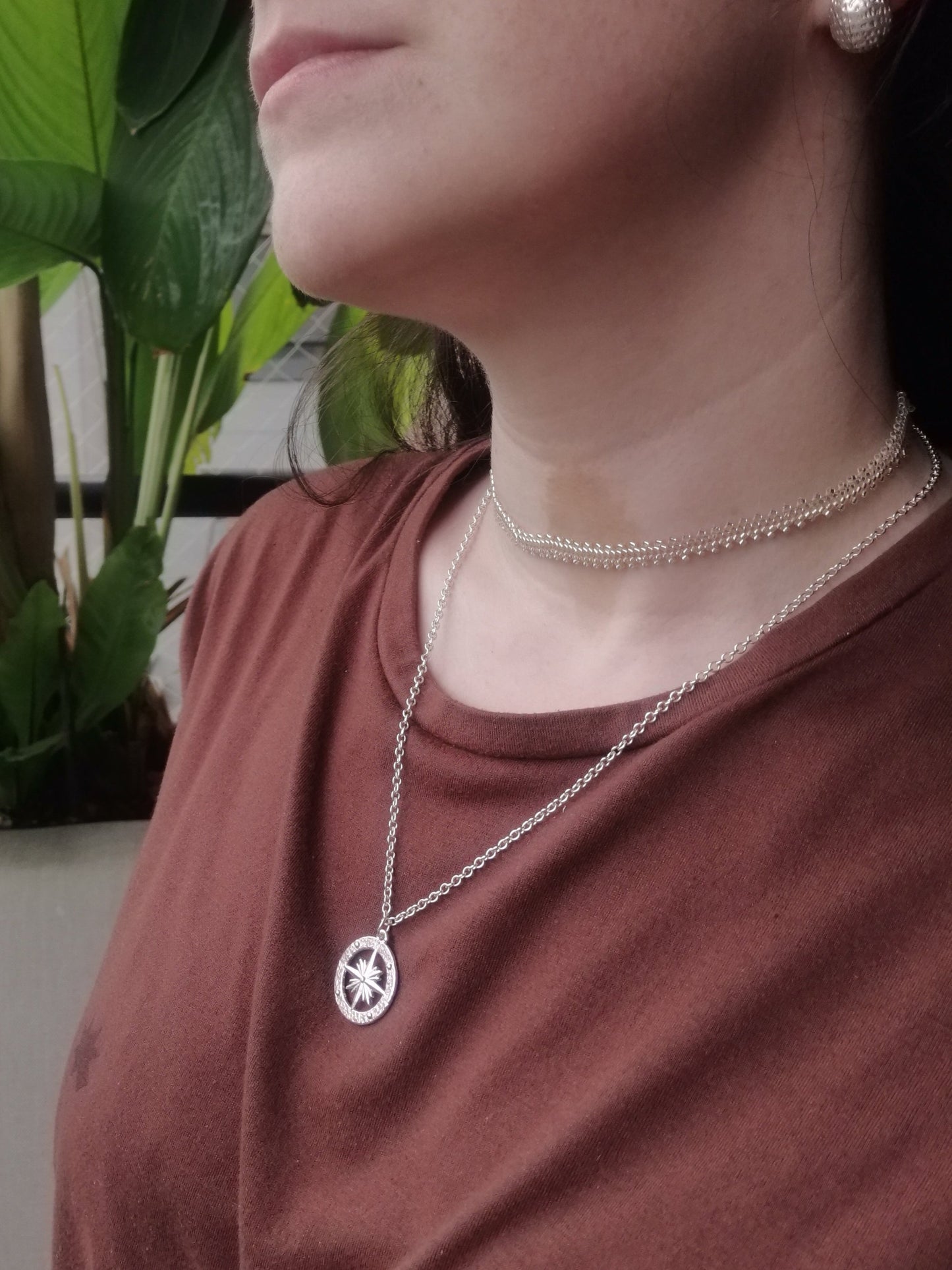 Choker Espina de Pez Plateado