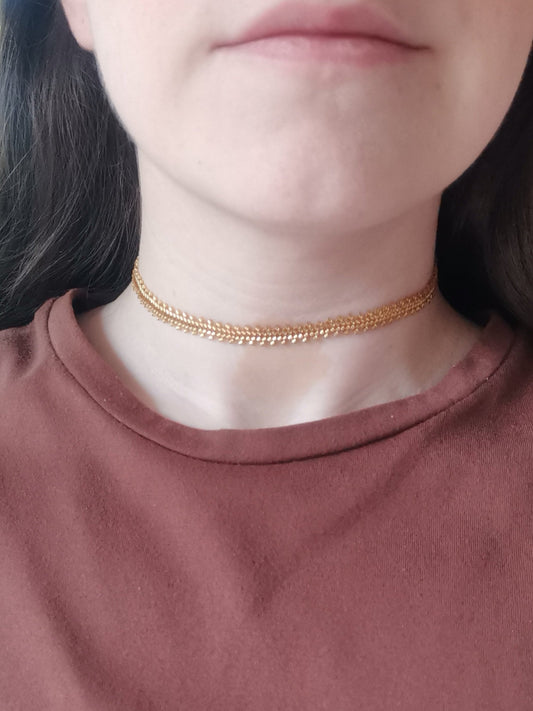 Choker Espina de Pez Dorado