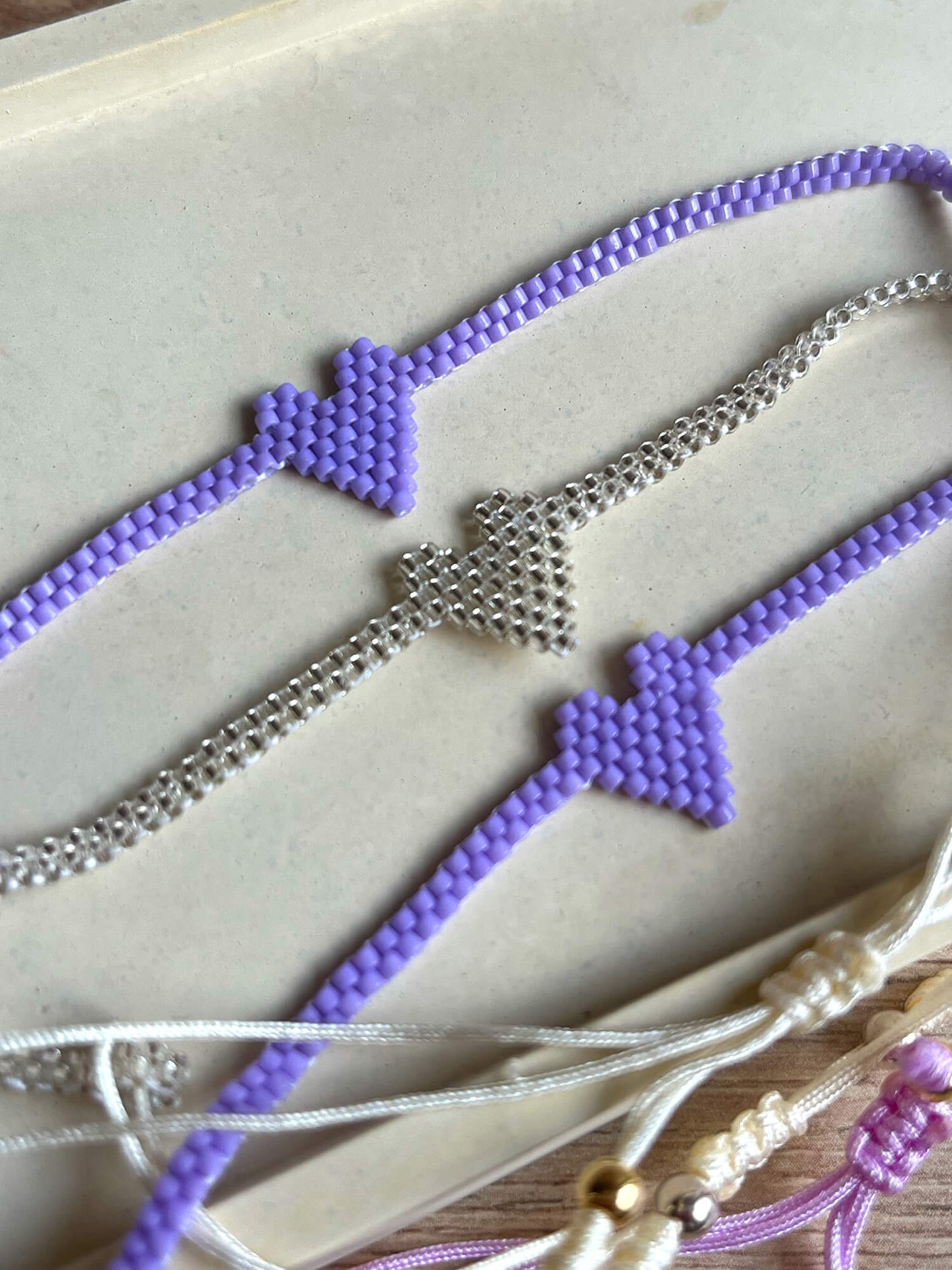 Pulsera Corazón Lila