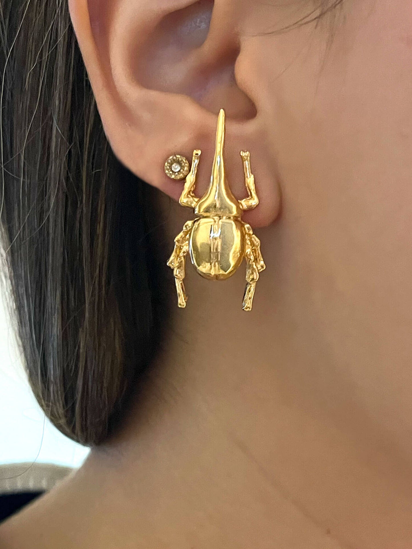 Aretes Escarabajo Dorado
