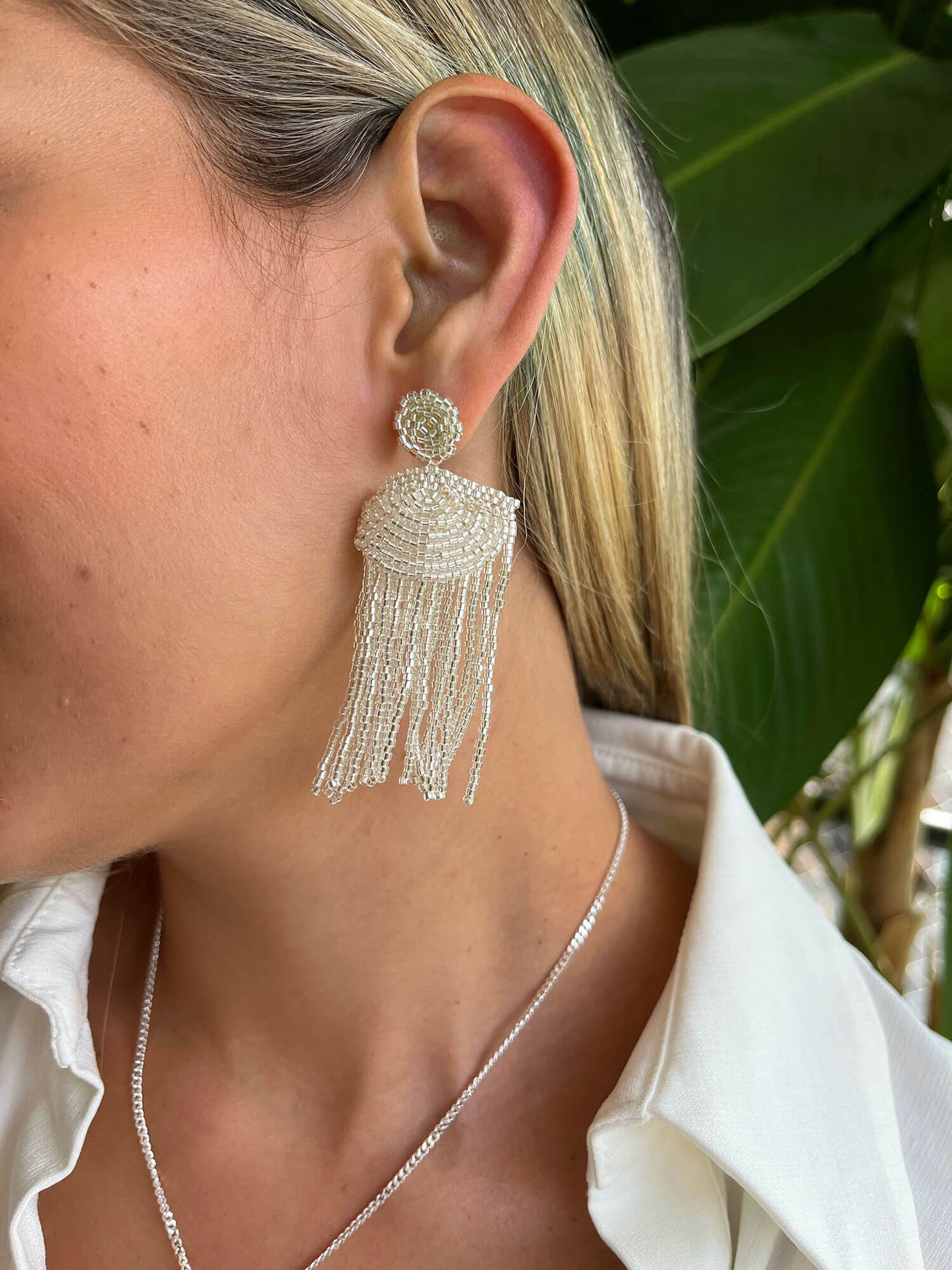 Aretes Étnico Plateado