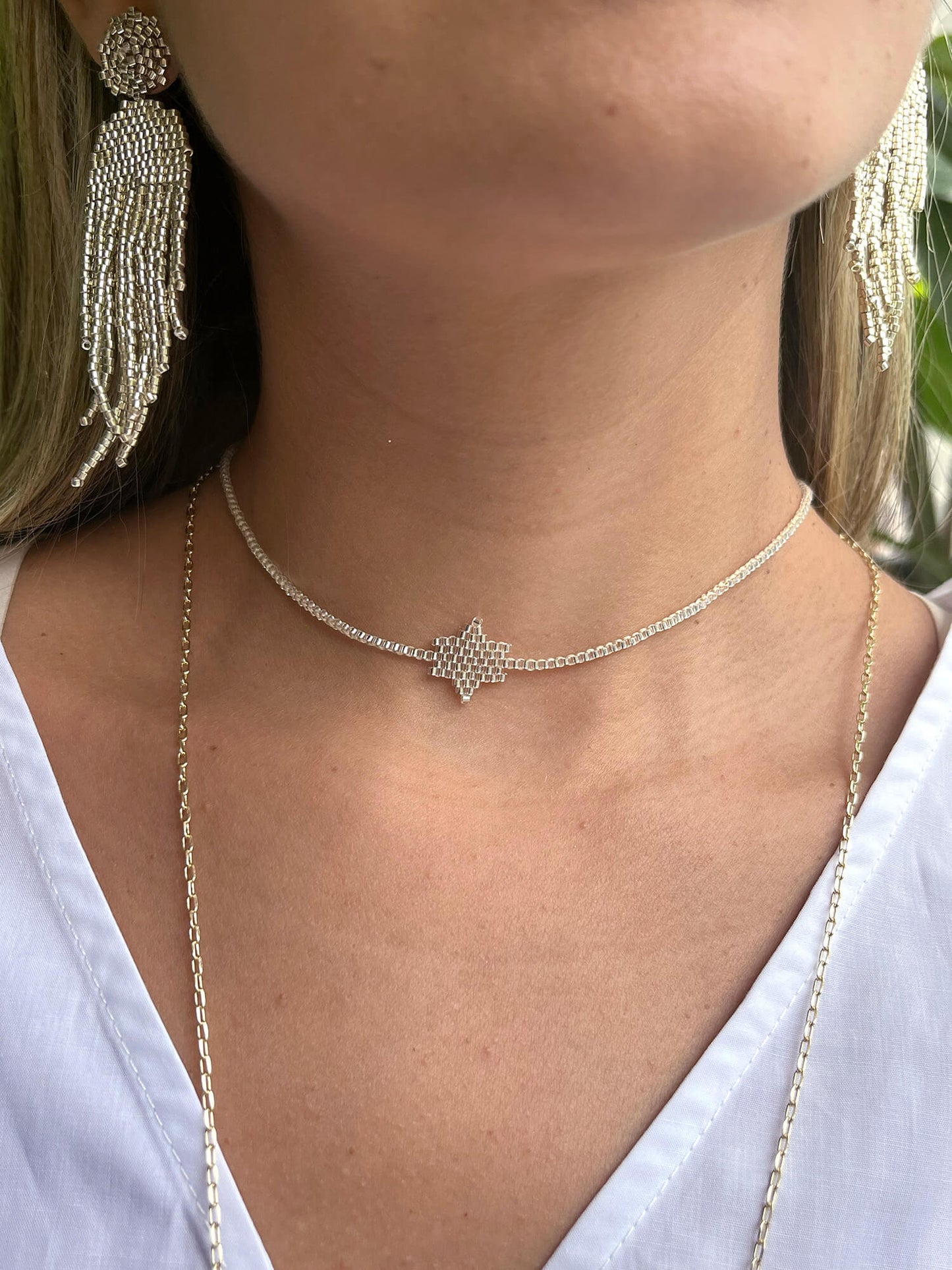 Choker Estrella Plateada