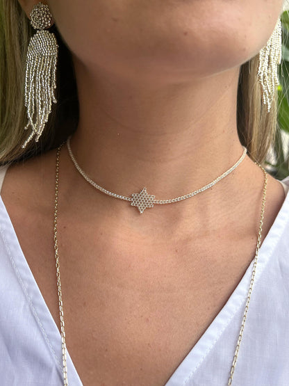 Choker Estrella Plateada