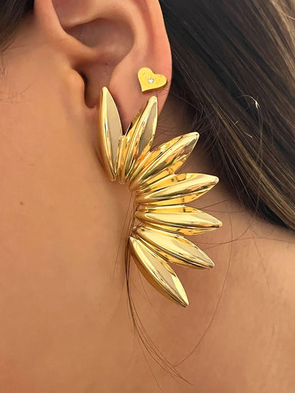 Aretes Palmera Amazónica Dorada