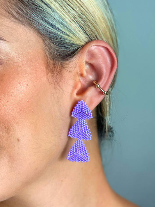 Aretes Triángulos Lila