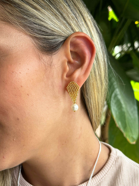 Aretes Gotas Doradas