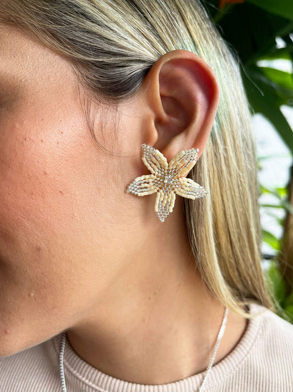 Aretes Flores Plateadas